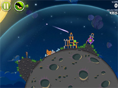 Angry Birds Space HD (iPad) - 鳥を星の重力で誘導し豚をやっつける