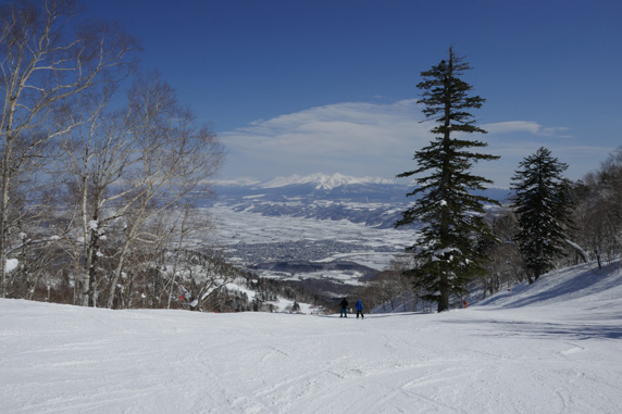 富良野スキー場: パノラマコース上部から望む大雪山連峰