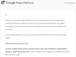 Googleマップの有料化(ディベロッパー向け) → Google Cloud Platform